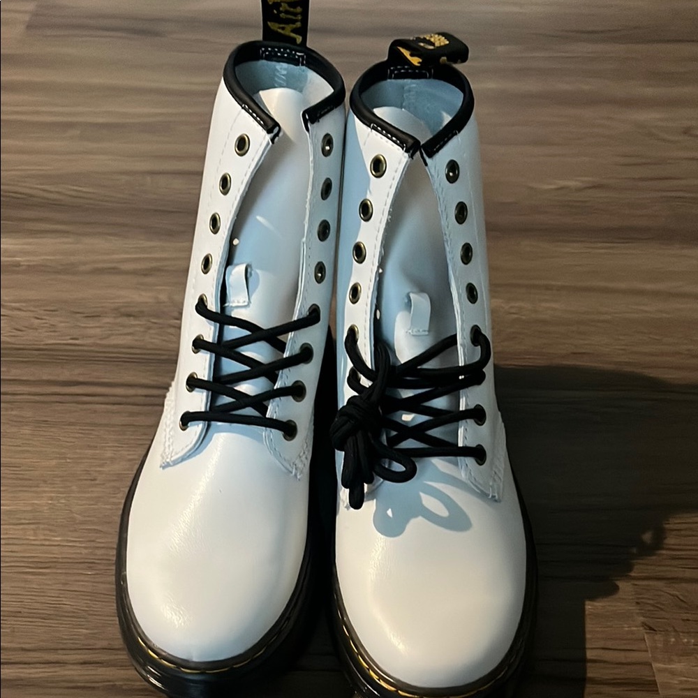 women’s Dr. Martens White Leather Boots